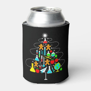 Christmas Science Teacher Tree Chemistry School Can Cooler