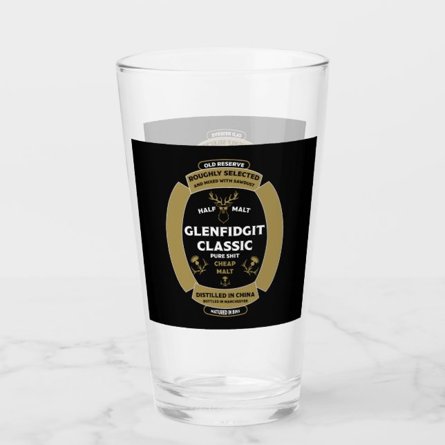 Christmas Scotch Whiskey Label Glass (Front)