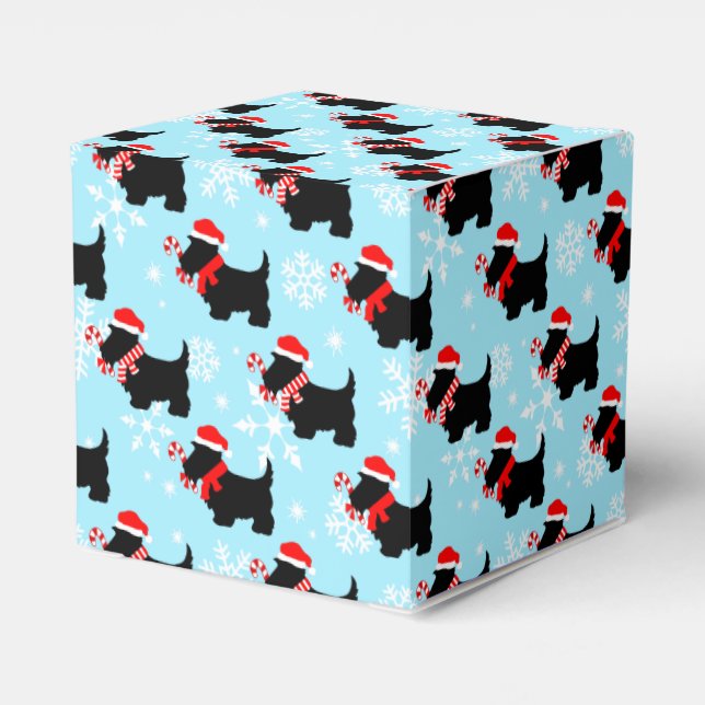 Christmas Scottie Dogs Pattern Favour Box (Back Side)