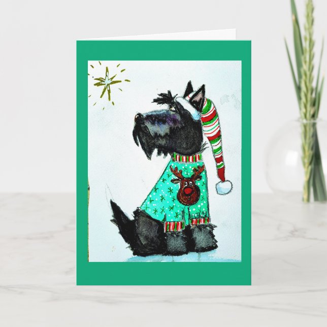 Christmas Scottie Holiday Card (Front)