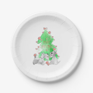 Christmas Scotties Paper Plate