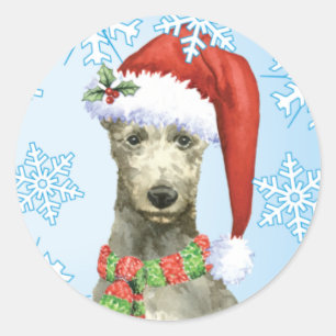 Christmas Scottish Deerhound Classic Round Sticker