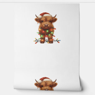 Christmas Scottish Highland Cow Classic T-Shirt Wallpaper