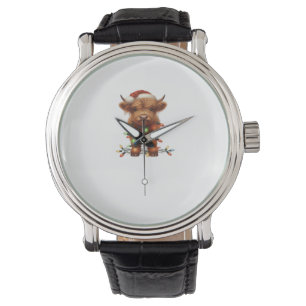 Christmas Scottish Highland Cow Classic T-Shirt Watch