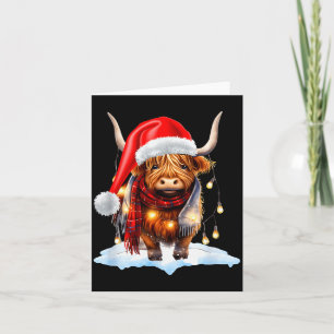 Christmas Scottish Highland Cow Wrapped In Christm Card