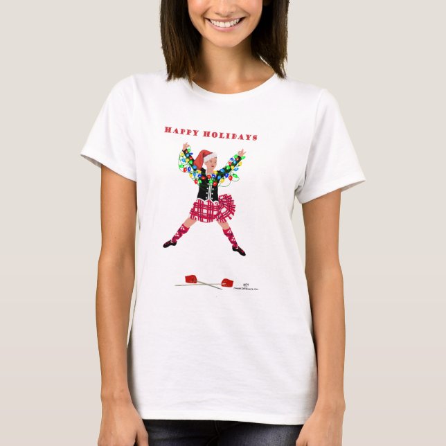Christmas Scottish Highland Dancer T-Shirt (Front)