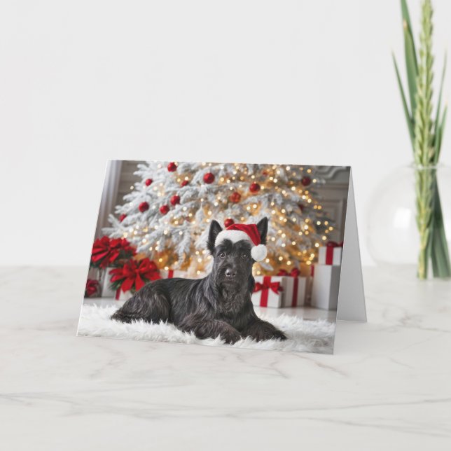 Christmas Scottish Terrier Card (Front)