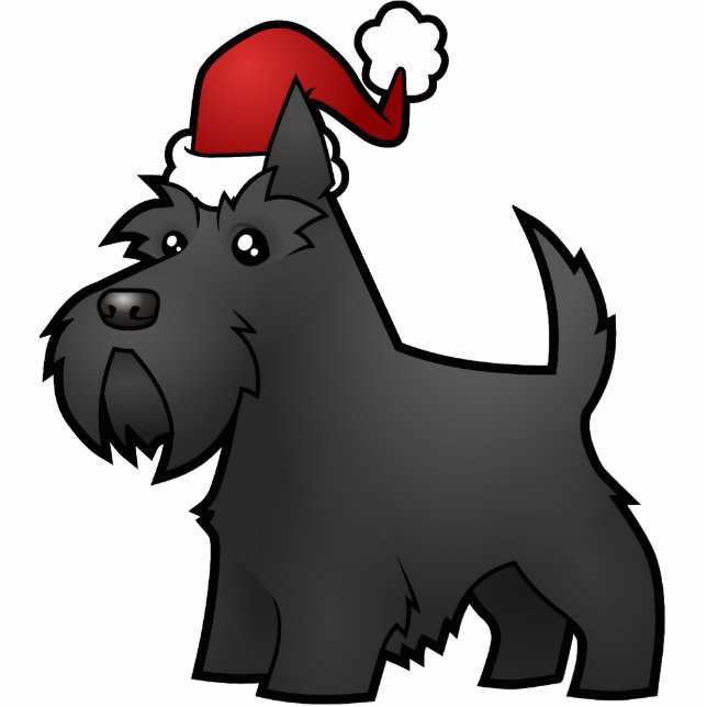 Christmas Scottish Terrier Ornament Photo Sculpture Decoration (Front)