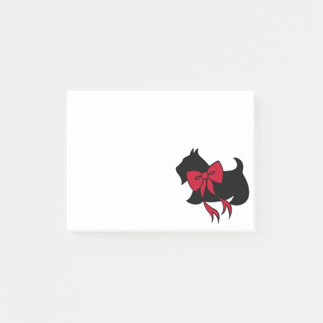 Christmas Scottish Terrier Post It Notes Gift (Front)