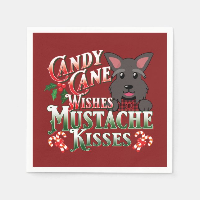 Christmas Scottish Terrier Scottie Dog Decoupage Napkin (Front)