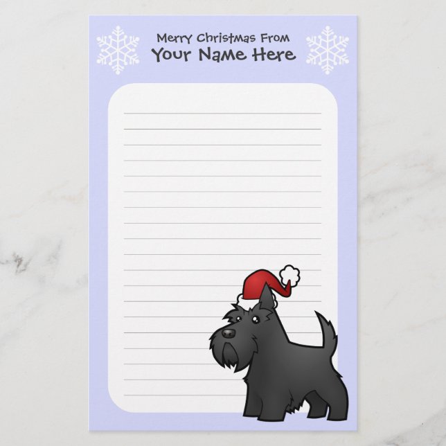 Christmas Scottish Terrier Stationery (Front)