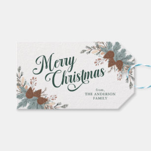 Christmas Script Boho Greenery Christmas Gift Tags