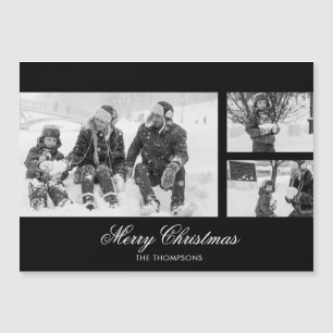 Christmas Script Photo Collage Holiday Magnet