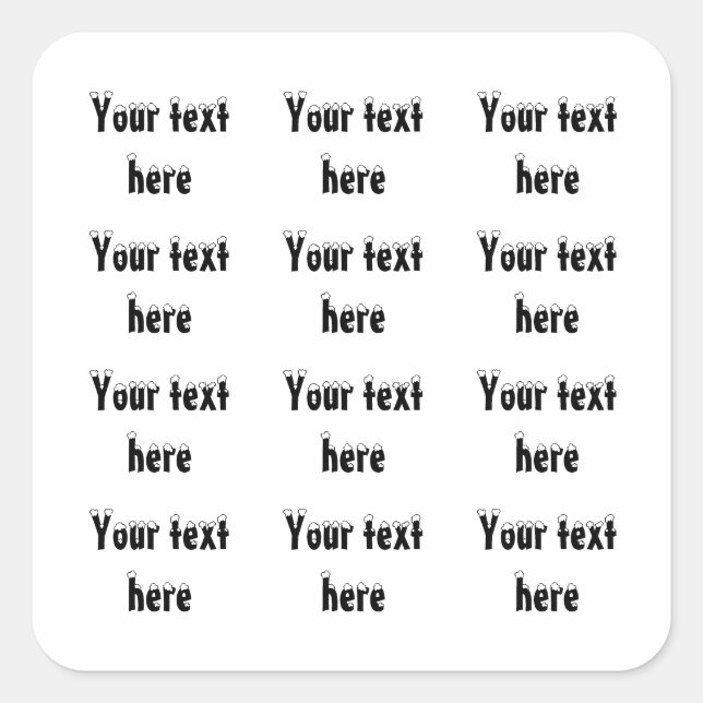 Christmas Script Typography Snow  Square Sticker (Front)