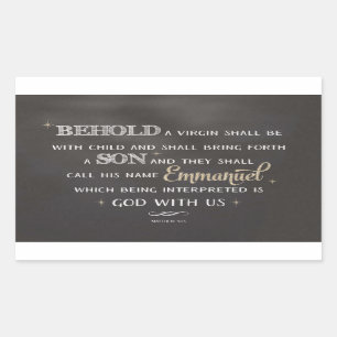 Christmas Scripture - Matthew 1:23 Rectangular Sticker