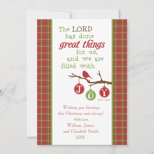 Christmas Scripture Verse Card-Filled with Joy Holiday Card (Front)
