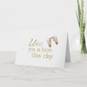 Christmas Scripture with Baby Footprints   Card
