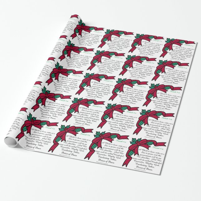 Christmas Scripture Wrapping Paper (Unrolled)