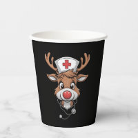 Christmas Scrub Top Reindeer Rubber Gloves Nurses
