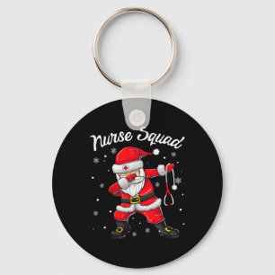 Christmas Scrub Tops Women Dabbing Santa Scrubs Nu Key Ring