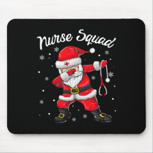 Christmas Scrub Tops Women Dabbing Santa Scrubs Nu Mouse Mat