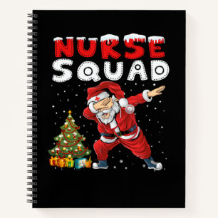 Christmas Scrub Women Dabbing Santa Scrubs Nurse S Notebook