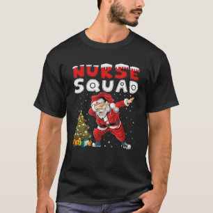 Christmas Scrub Women Dabbing Santa Scrubs Nurse S T-Shirt
