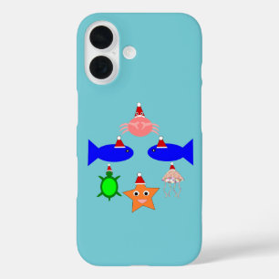 Christmas Sea Creatures iPhone 16 Case