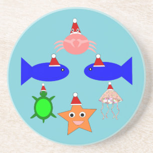Christmas Sea Creatures Coaster