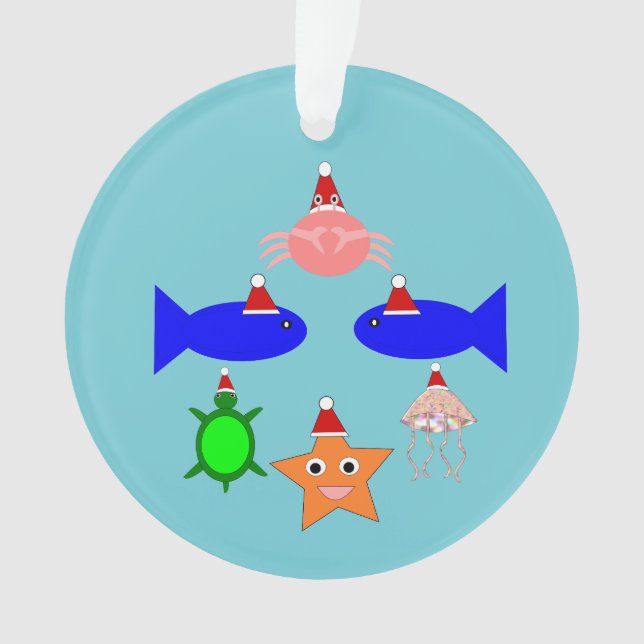 Christmas Sea Creatures Ornament (Front)