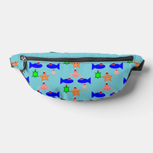 Christmas Sea Creatures Patterned Bum Bags (Lay Down)