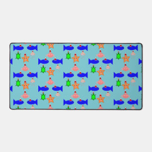 Christmas Sea Creatures Patterned Desk Mat