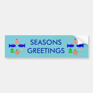Christmas Sea Creatures Personalised Bumper Sticker