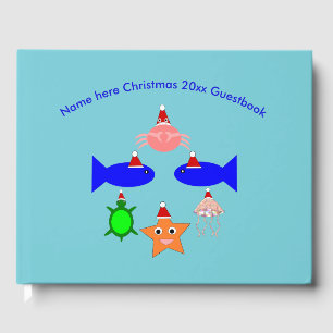 Christmas Sea Creatures Personalised Guest Book