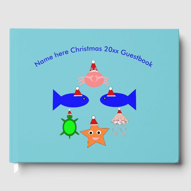 Christmas Sea Creatures Personalised Guest Book (Front)