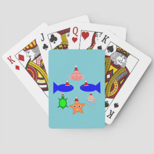 Christmas Sea Creatures Playing Cards