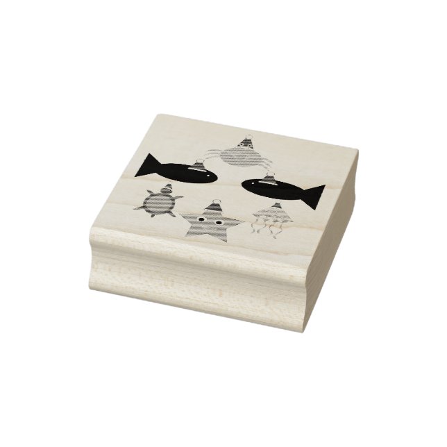 Christmas Sea Creatures Rubber Stamp (Stamp)