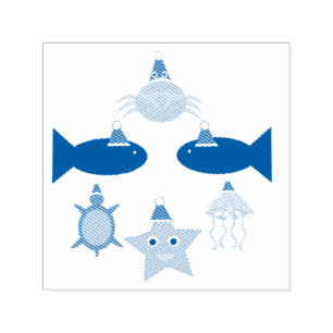 Christmas Sea Creatures Self-inking Stamp