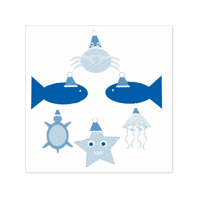 Christmas Sea Creatures Self-inking Stamp (Design)