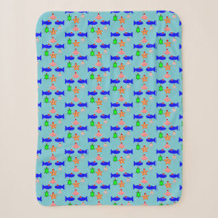Christmas Sea Creatures Sherpa Blanket