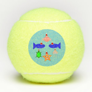 Christmas Sea Creatures Tennis Balls