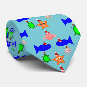 Christmas Sea Creatures Tie