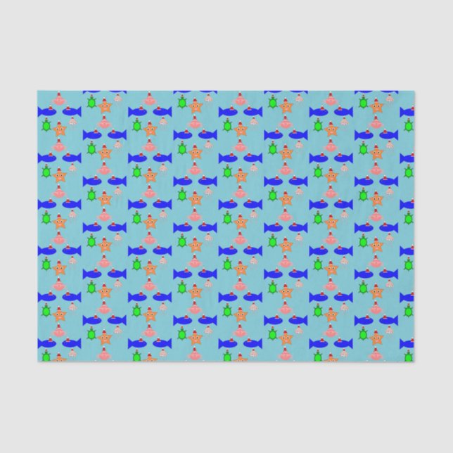 Christmas Sea Creatures Tissue Paper (Front)