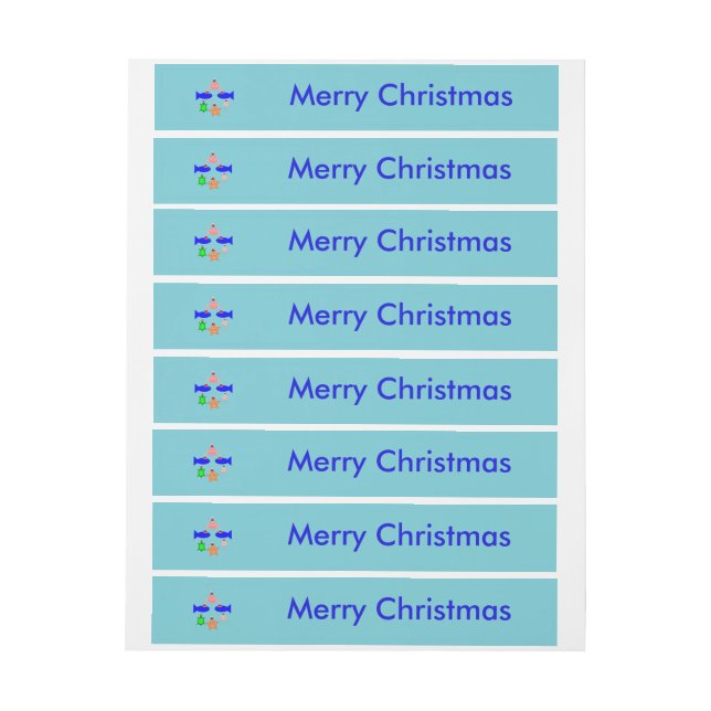 Christmas Sea Creatures Wraparound Address Label (Sheet)