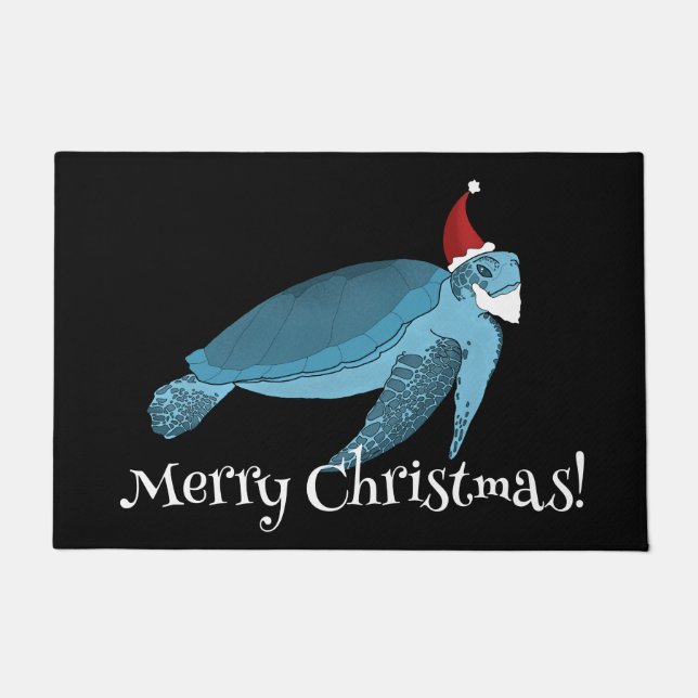 Christmas Sea Turtle Doormat (Front)