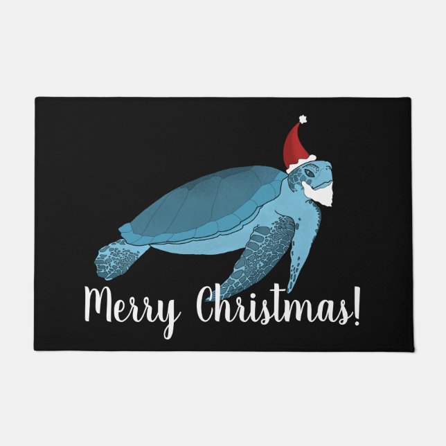 Christmas Sea Turtle Doormat (Front)
