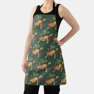Christmas Sea Turtle Lover Gift Xmas Tree Holiday Apron