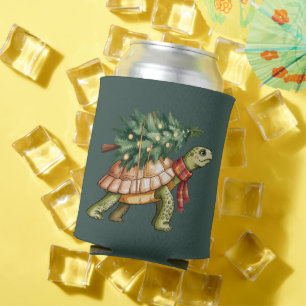 Christmas Sea Turtle Lover Gift Xmas Tree Holiday Can Cooler