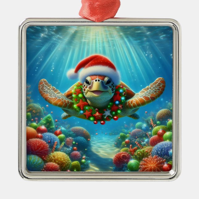 Christmas Sea Turtle Ornament (Front)