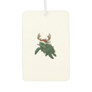 Christmas Sea Turtle Reindeer Vintage Engraving De Car Air Freshener